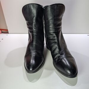 Black Leather Mid-Calf Boots